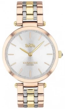 Image of Coach Womens Park Triple Tone Steel Bracelet Silver Watch