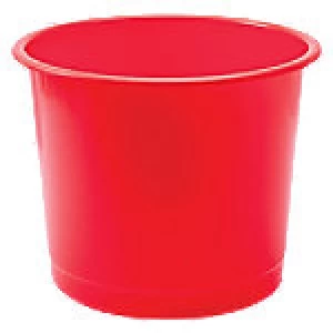 Image of Niceday Plastic Waste Bin 14 L Red 31.4 x 31.4 x 25.4 cm
