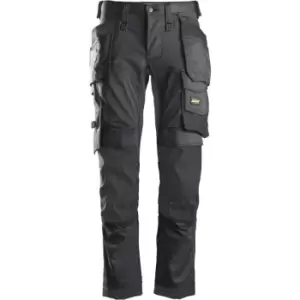 Image of Snickers Workwear Grey/Black All-Round Stretch Trousers (Waist: 36" , Leg: 32 Inch)