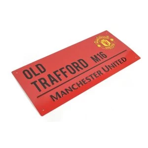 Image of Man UTD Coloured Metal Street Sign