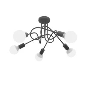 Image of Oxford Multi Arm Semi Flush Ceiling Light Smokey 50cm