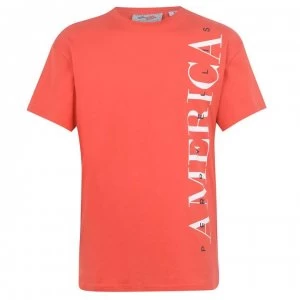 Image of Perry Ellis Classic Logo T Shirt - 620 Poppy Red