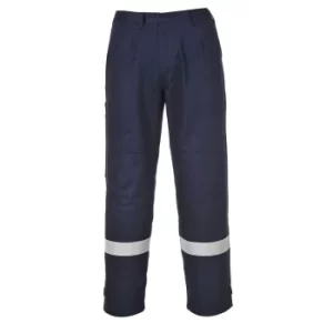 Image of Biz Flame Plus Mens Flame Resistant Trousers Navy Blue Large 34"
