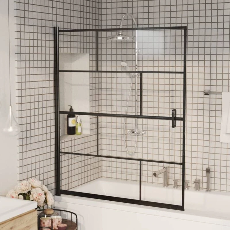 Image of VIDAXL Shower Enclosure ESG 116x140cm Black vidaXL 8720286416075