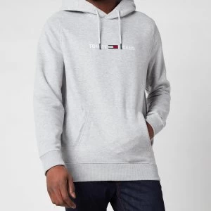 Image of Tommy Jeans Mens Straight Logo Hoodie - Grey - S