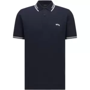 Image of Boss Paul Pique Polo Shirt - Blue