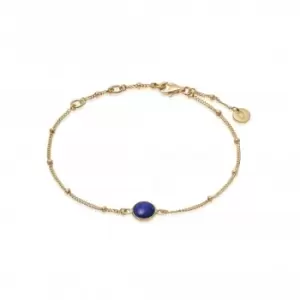 Image of Lapis Healing Stone Bobble 18ct Gold Plate Bracelet HBR1004_GP
