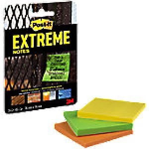 Image of Post-it Extreme Notes 76 x 76mm Orange, Yellow, Green 3 Pieces of 45 Sheets