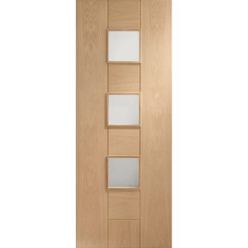 Image of XL Joinery Messina Fully Finished Oak Clear Glazed Internal Flush Door - 1981mm x 762mm (78 inch x 30 inch)