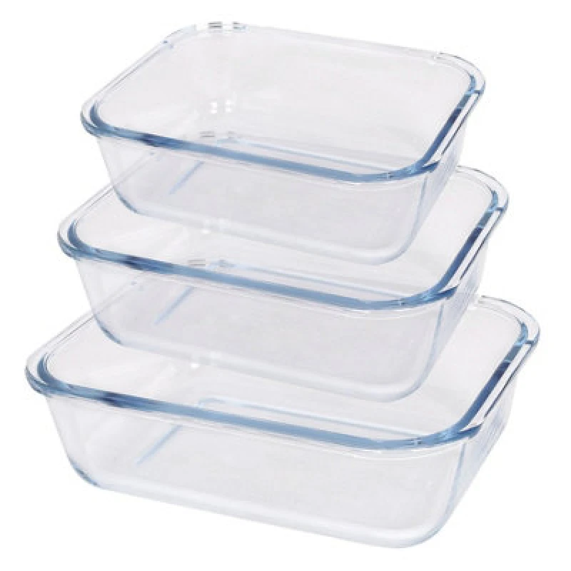 Image of Argon Tableware 3Pc Rectangular Glass Cake Dish Set - 3 Sizes