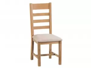 Image of Kenmore Waverley Oak Ladder Back Fabric Dining Chair