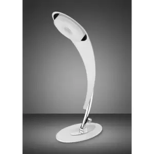 Image of Table Lamp Tess 1 Bulb 5W LED 3000K, 450lm, matt white/frosted acrylic/polished chrome