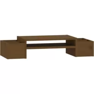 Image of Monitor Stand Honey Brown 70x27.5x15cm Solid Wood Pine vidaXL - Brown