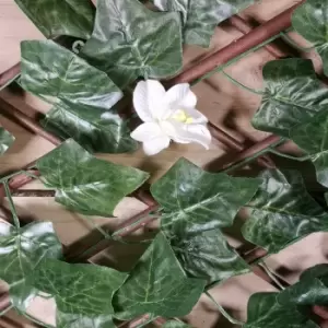 Image of 2m x 1m Expanding Outdoor Garden Leaf Trellis with Flowers