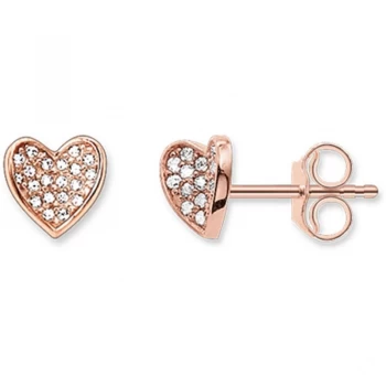 Image of Ladies Thomas Sabo Sterling Silver Glam & Soul Heart Stud Earrings