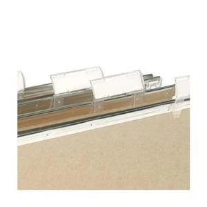 Image of Elba Verticfile Tabs Plastic for Suspension Files Clear 1 x Pack of 50 Tabs