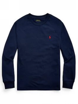 Image of Ralph Lauren Boys Classic Long Sleeve T-Shirt - Navy, Size 4 Years