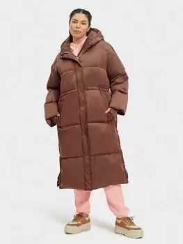 Image of UGG Keeley Long Padded Coat - Chestnut Size M Women
