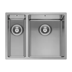 Image of 1.5 Bowl Chrome Stainless Steel Kitchen Sink - Enza Yara