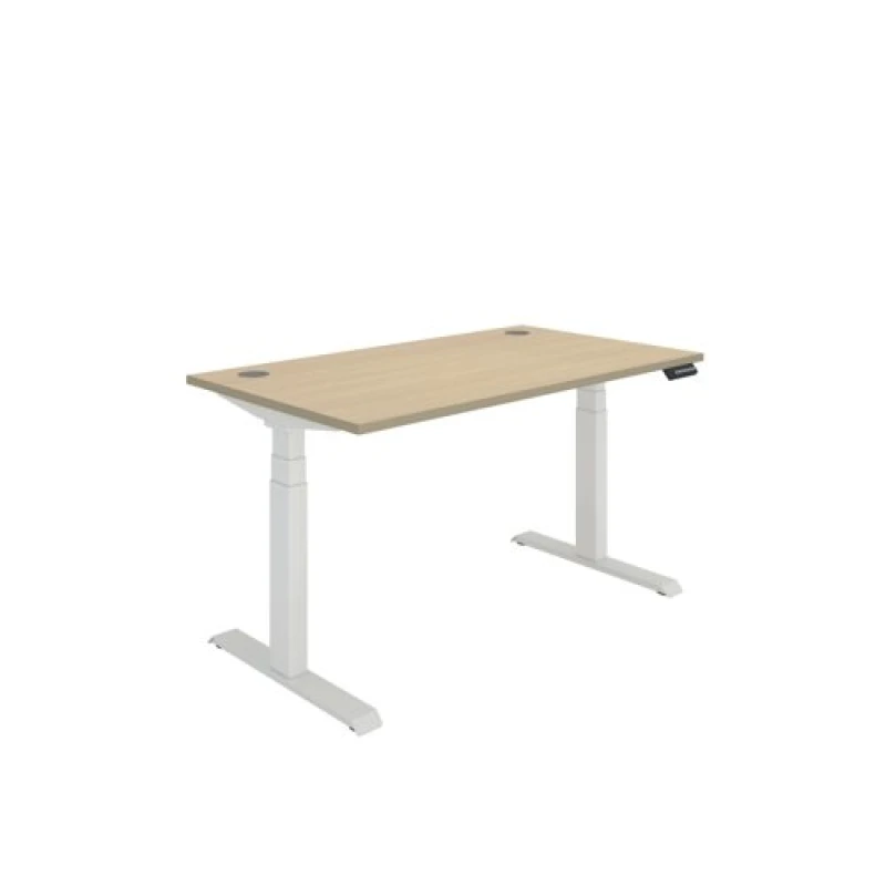 Image of Polaris Dual Motor Sit/Stand Desk 1400x800 Oak/White KF800118