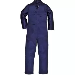 Image of Portwest - Mens Euro Work Polycotton Coverall (S999) / Workwear (Pack of 2) (2XL x Long) (Navy) - Navy