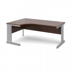 Image of Vivo Left Hand Ergonomic Desk 1800mm - Silver Frame Walnut Top