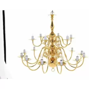 Image of Impex Antwerp Style Polished Brass 18 Arm Chandelier