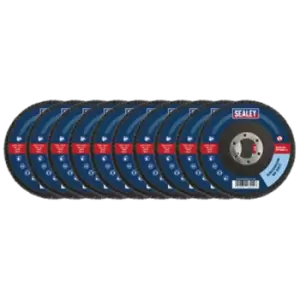 Image of Sealey 60Grit Flap Discs Zirconium 115mm 22mm Bore - Pack of 10 - FD1156010
