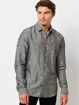 Image of Superdry Studios Linen Shirt, Black Size M Men