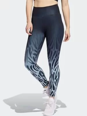 Image of adidas Optime Fierce Training 7/8 Tights, Blue Size M Women