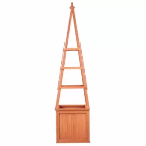 Image of Groundlevel Garden Obelisk Wooden Climber Planter - Brown