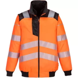 Image of Portwest PW3 Mens Hi Vis 3 in 1 Pilot Jacket Orange / Black S