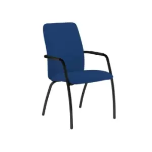 Image of Dams MTO Tuba Black 4 Leg Frame Conference Chair with Fully Upholstered Back - O