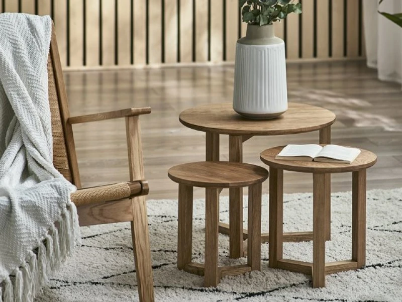 Image of Julian Bowen Nidri Oak Nest of Tables