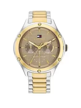 Image of Tommy Hilfiger Two Tone Stainless Steel And Gold Ip Women'S Watch