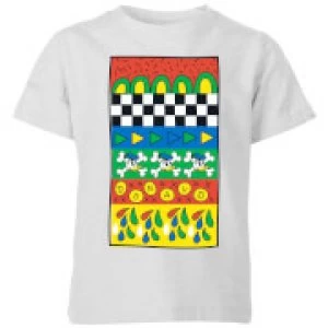 Image of Donald Duck Vintage Pattern Kids T-Shirt - Grey - 7-8 Years