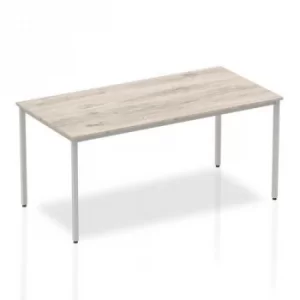 Image of Trexus Rectangular Box Frame Silver Leg Table 1600x800mm Grey Oak Ref
