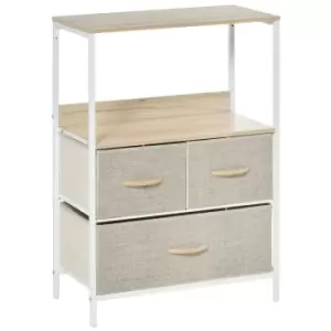 Image of Homcom 3 Drawer Storage Chest With Display Shelves White