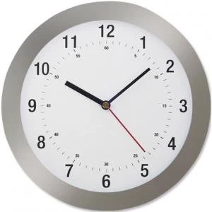 Image of Radio Controlled Wall Clock with Silver Case 146980