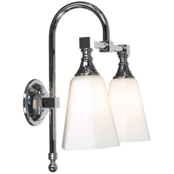 Image of Linea Verdace Lighting - Linea Verdace Classic 2 Light Bathroom Wall Light Chrome IP44