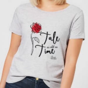 Image of Disney Beauty And The Beast Tale As Old As Time Rose Womens T-Shirt - Grey - M