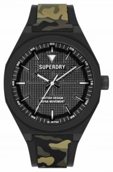 Image of Superdry Camo Printed Silicone Soft Touch Black Dial Watch