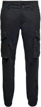Image of ONLY and SONS Kim Caro Cargo Trousers black