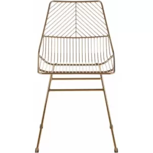 Image of District Small Gold Finish Metal Wire Chair - Premier Housewares