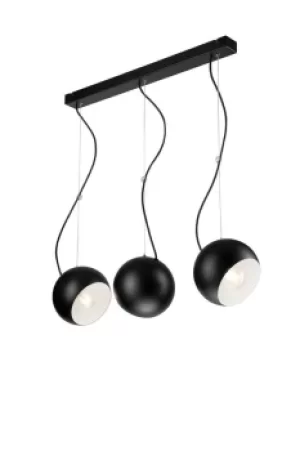 Image of Inez Bar Pendant Ceiling Light Black, 3x E27