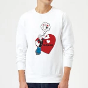 Image of Popeye I Love Olive Oyl Sweatshirt - White - XL