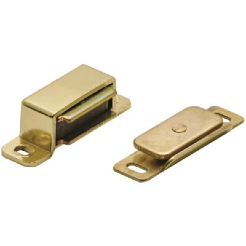 Image of Loops Magnetic Cupboard Door Catch 37mm Fixing Centres 6kg Pull Electro Brassed Metallics unisex