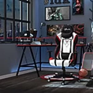 Image of Vinsetto Gaming Chair with Lumbar Support Red, Black and White