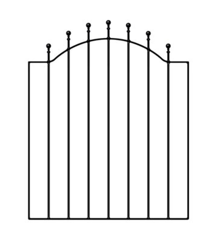 Image of Burbage Iron Craft Mana Ball Top Low Bow Metal Garden Gate 955mm Gap X 1041mm High Wesc