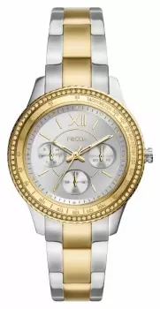 Image of Fossil ES5107 Womens Stella Sport Silver Dial Two Tone Watch